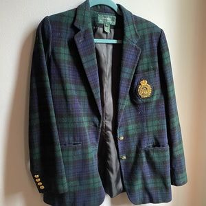 Vintage Ralph Lauren plaid wool blazer